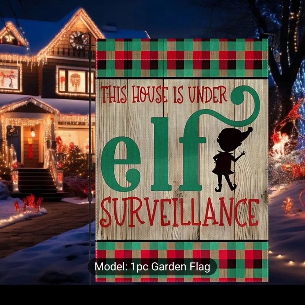 Christmas Garden Flag Elf